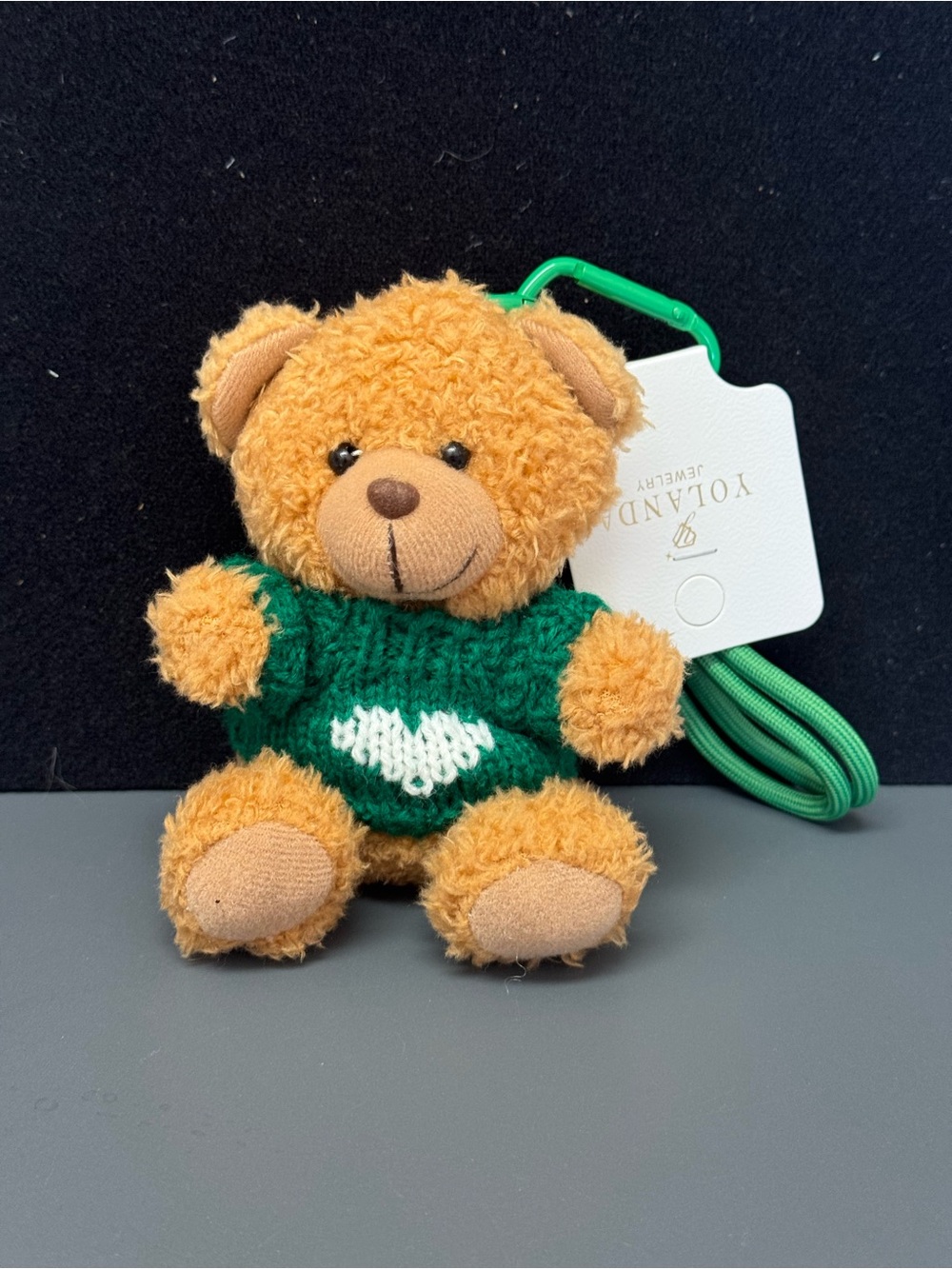 Yolanda Brown Plush Teddy Bear Bag Charm Keychain NWT
